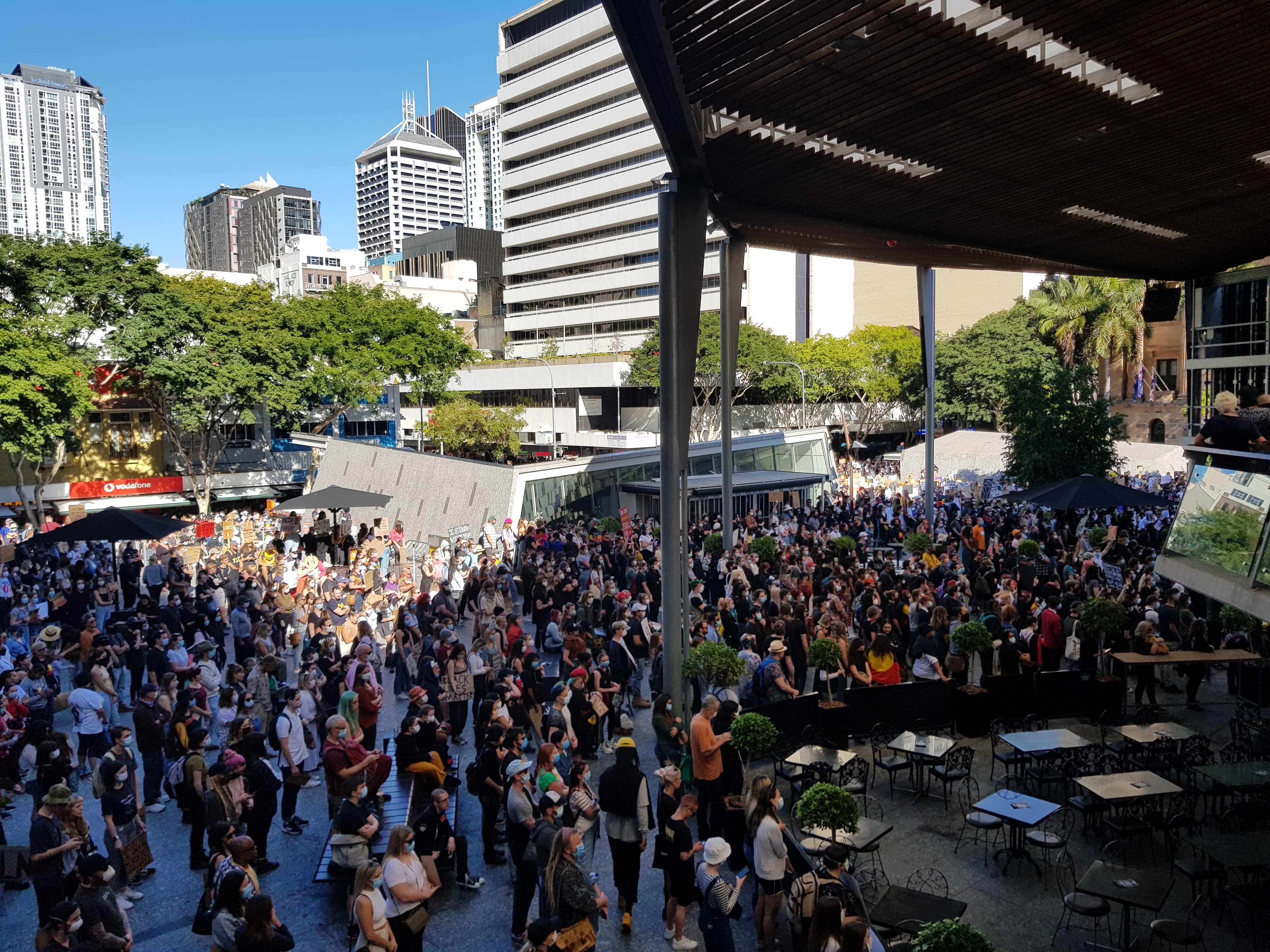 BLM Rally - Protesters in the Crowd at King George Square [4ZZZ/Alexis Pink]