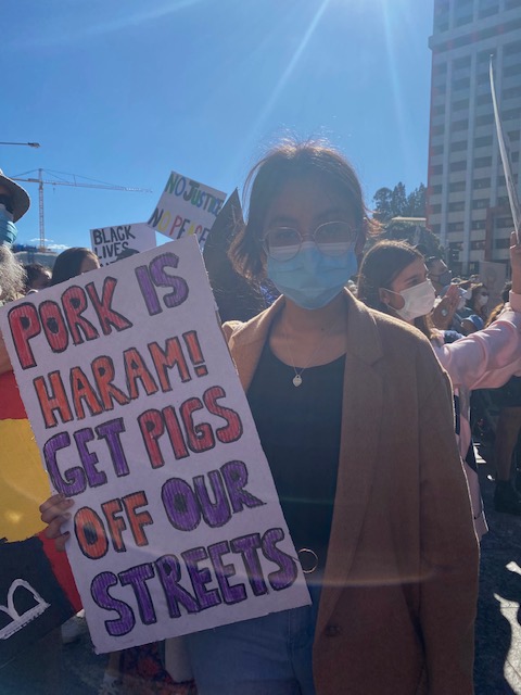 BLM Rally - Protesters in the Crowd at King George Square [4ZZZ/Isabella Jeffrey]