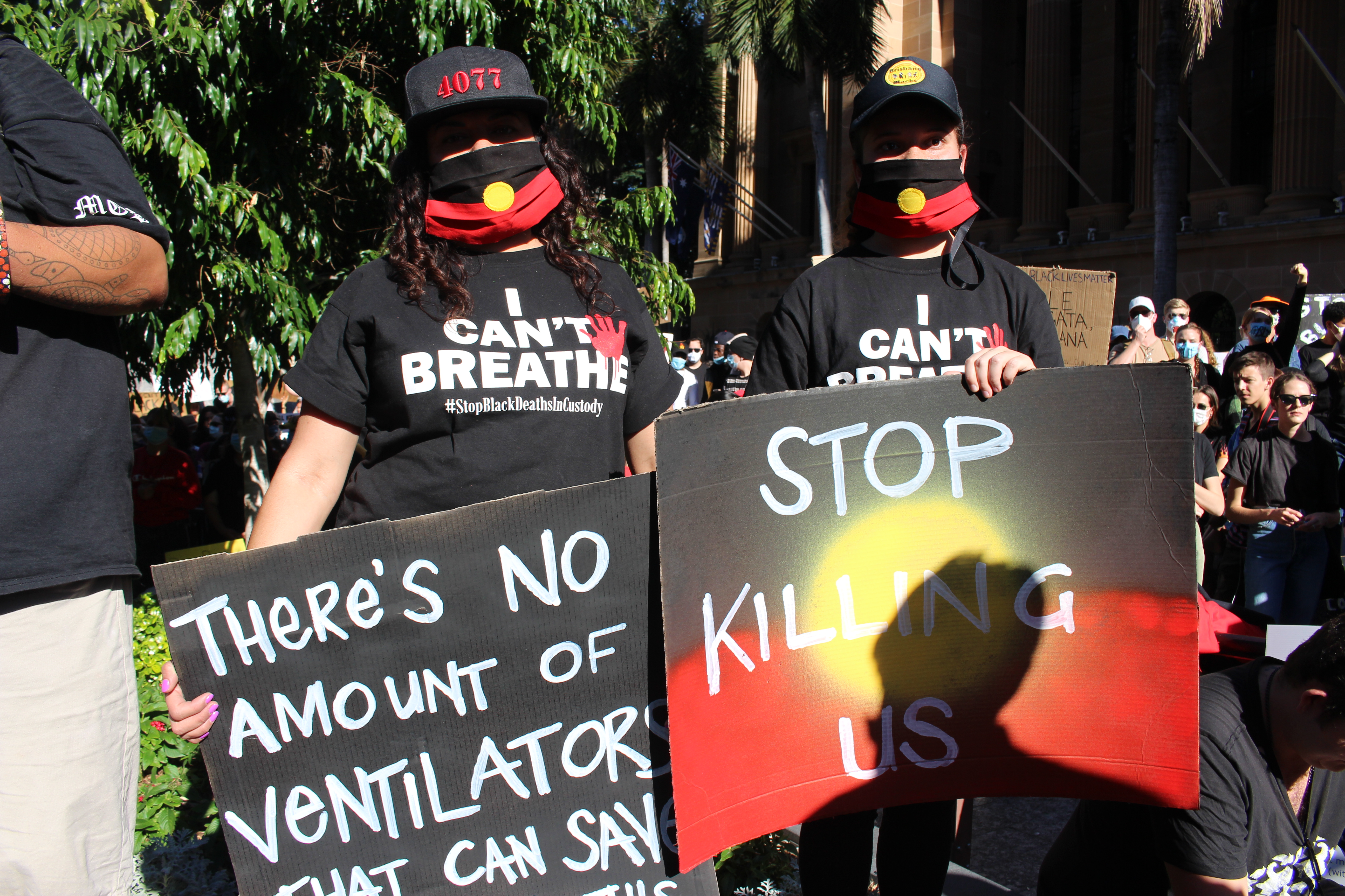 BLM Rally - Protesters at the Rally [4ZZZ/Lillian Rangiah]