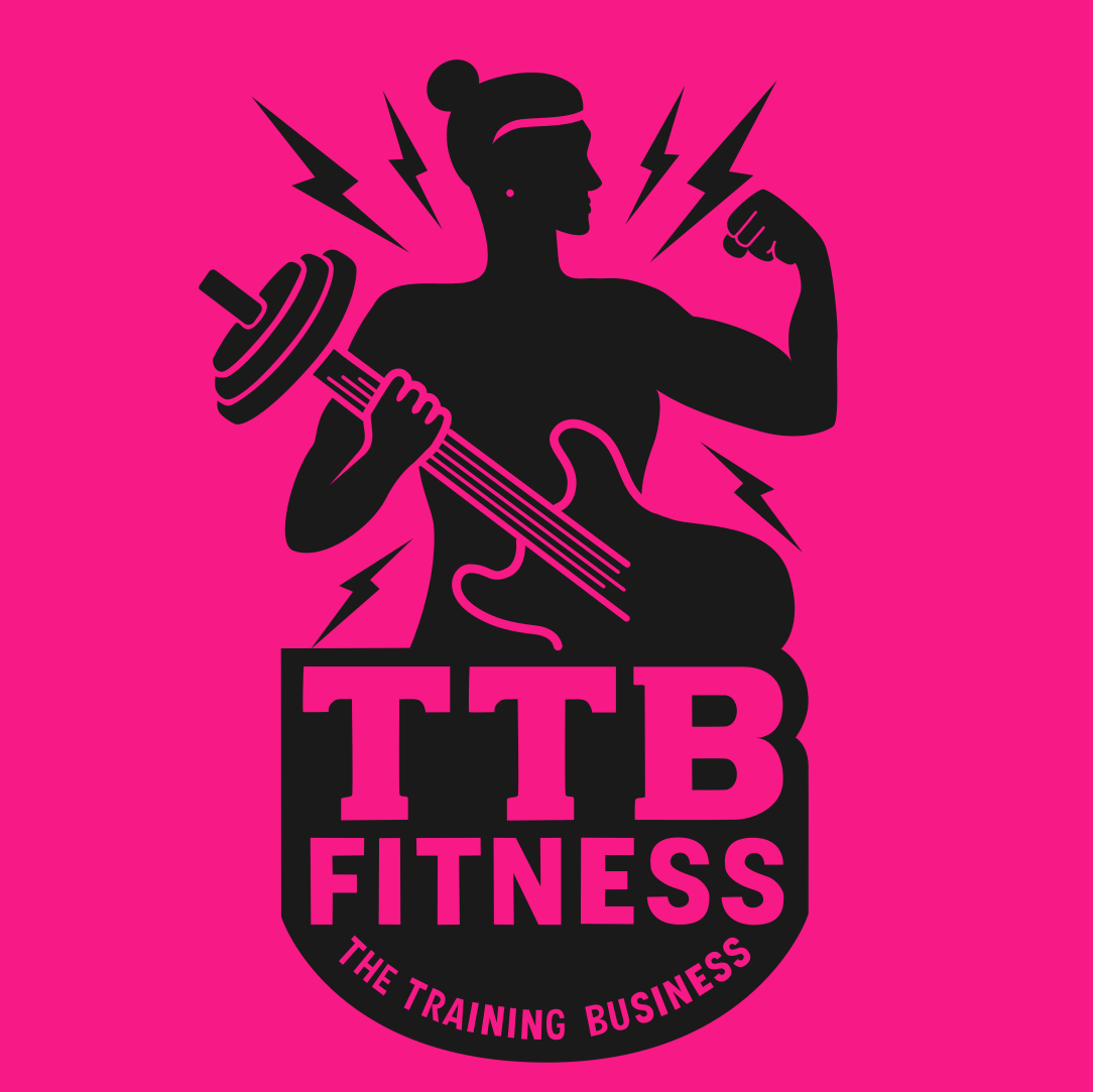 TTB Fitness Logo on a pink background