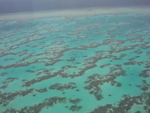 The Great Barrier Reef view from a Helicopter 