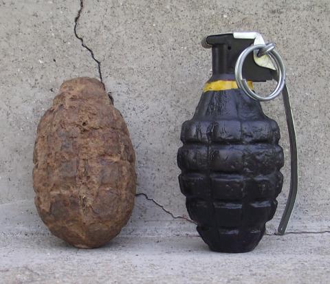 Image of a hand held grenade