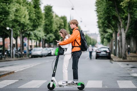 Kids Riding eScooter