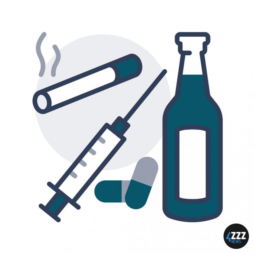 "Alcohol, Med, and Substance" by kathrynmthing is marked with Public Domain Mark 1.0.