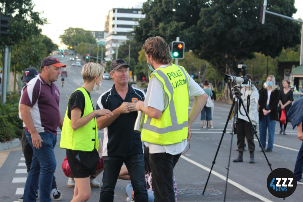 Meanwhile, designated Police Liaisons are in talks with a police negotiator. [4ZZZ/Lillian Rangiah]