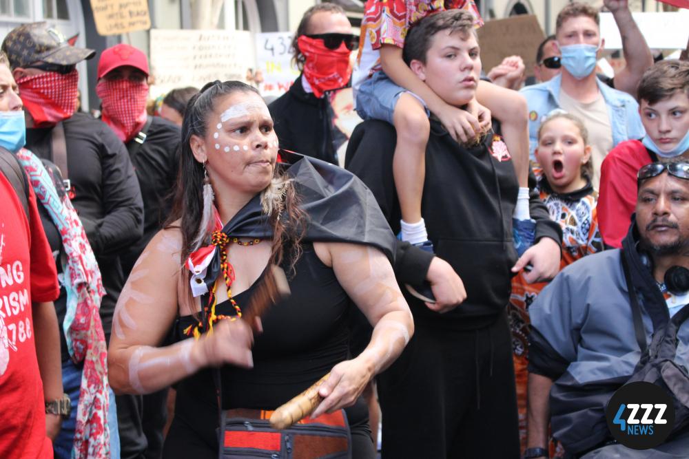 BLM Rally - Protesters [4ZZZ/Lillian Rangiah]