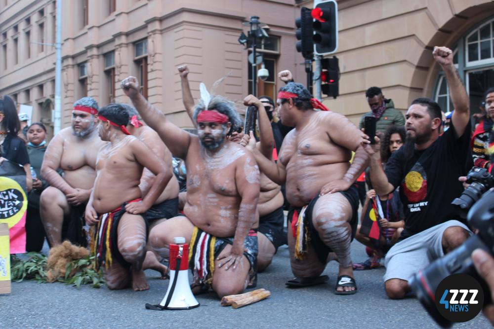 BLM Rally - Indigenous Warriors/Dancers [4ZZZ/Lillian Rangiah]