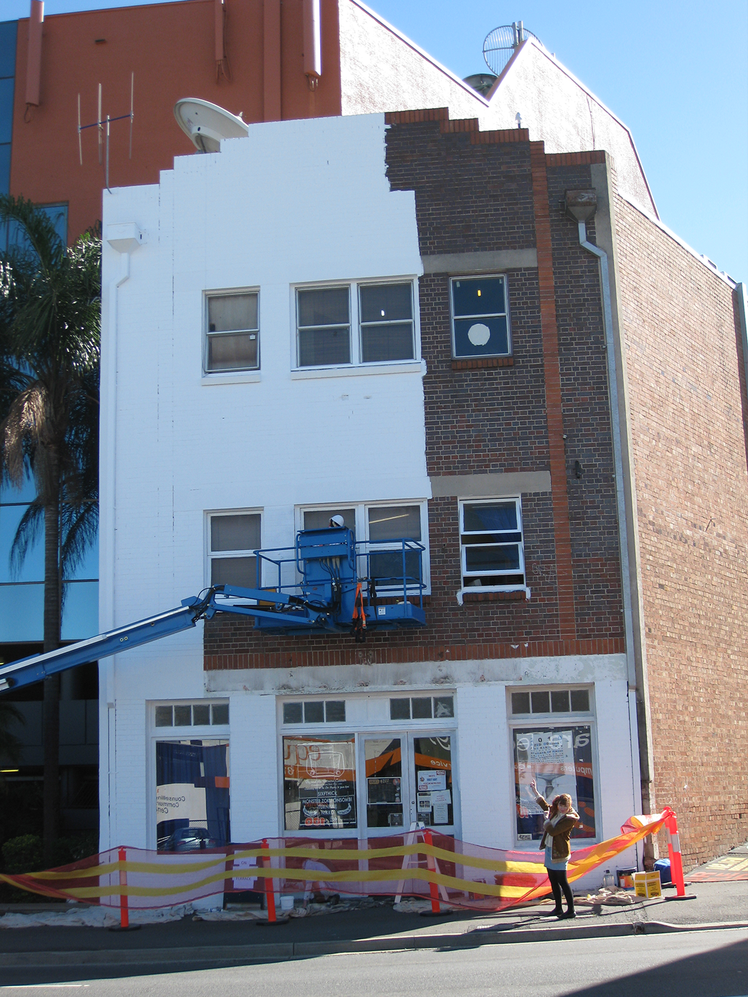 Building being painted 