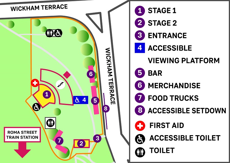Site map of ZED50 festival